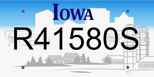 R41580S Iowa License Plate