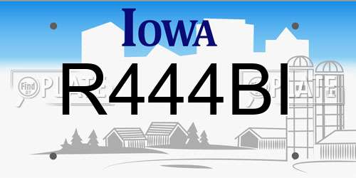 R444BI Iowa License Plate