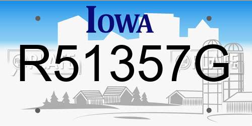 R51357G Iowa License Plate
