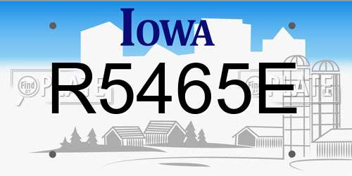 R5465E Iowa License Plate