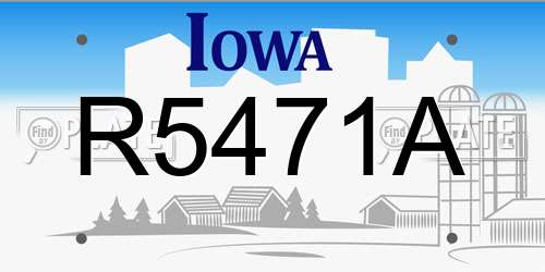 R5471A Iowa License Plate