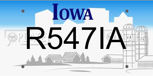 R547IA Iowa License Plate
