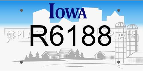 R6188 Iowa License Plate