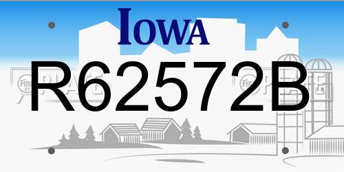 R62572B Iowa License Plate