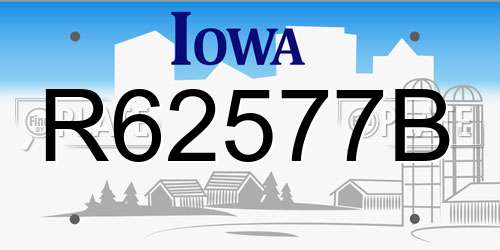 R62577B Iowa License Plate