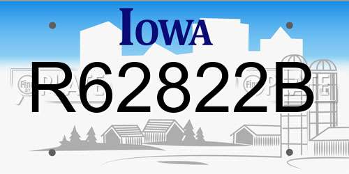 R62822B Iowa License Plate
