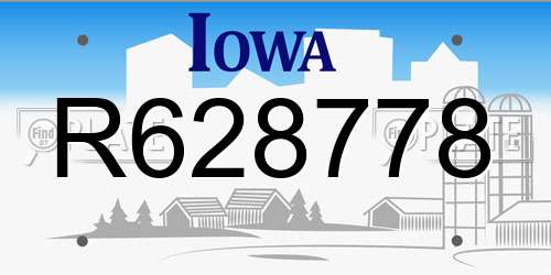 R628778 Iowa License Plate