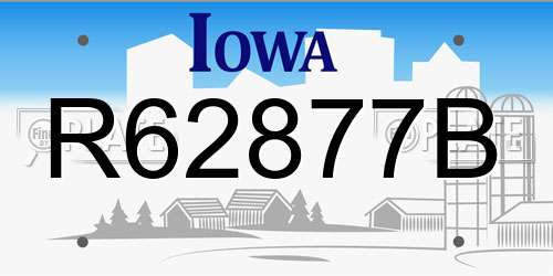 R62877B Iowa License Plate