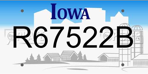 R67522B Iowa License Plate