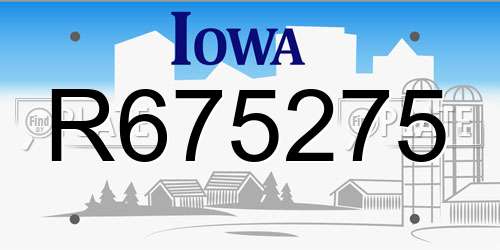 R675275 Iowa License Plate
