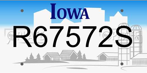 R67572S Iowa License Plate