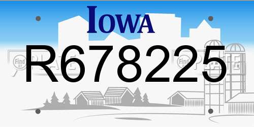 R678225 Iowa License Plate