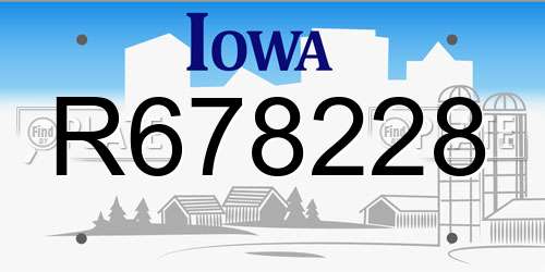 R678228 Iowa License Plate