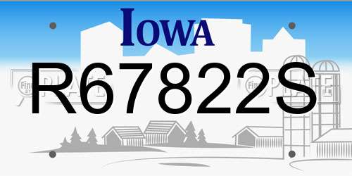 R67822S Iowa License Plate
