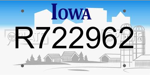 R722962 Iowa License Plate