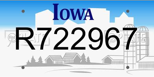 R722967 Iowa License Plate