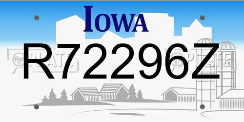 R72296Z Iowa License Plate