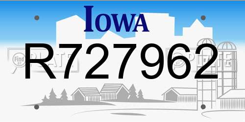 R727962 Iowa License Plate