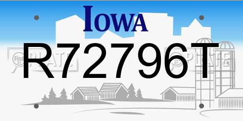 R72796T Iowa License Plate