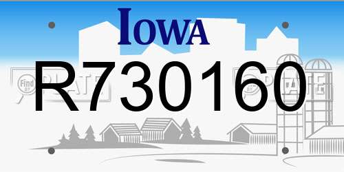 R730160 Iowa License Plate