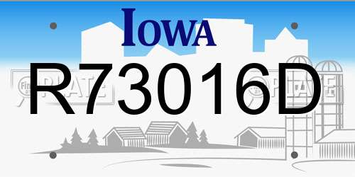 R73016D Iowa License Plate