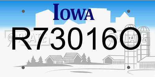 R73016O Iowa License Plate