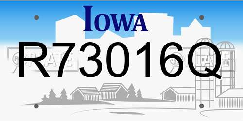 R73016Q Iowa License Plate