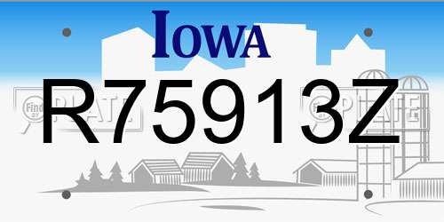 R75913Z Iowa License Plate