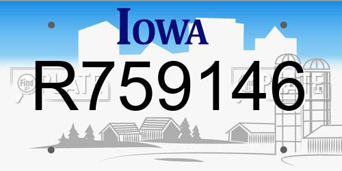R759146 Iowa License Plate