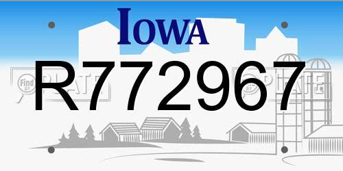 R772967 Iowa License Plate