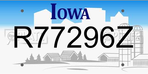 R77296Z Iowa License Plate