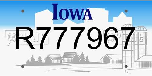 R777967 Iowa License Plate