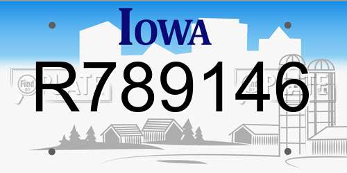 R789146 Iowa License Plate