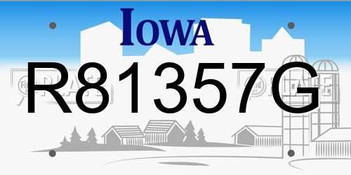 R81357G Iowa License Plate