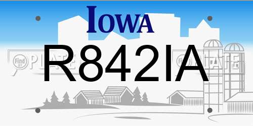 R842IA Iowa License Plate