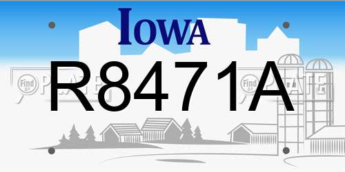 R8471A Iowa License Plate