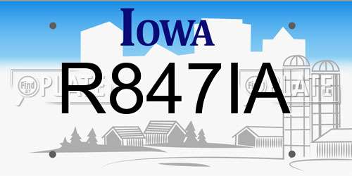 R847IA Iowa License Plate