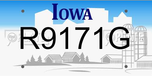 R9171G Iowa License Plate