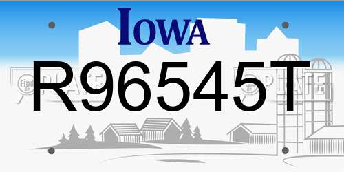 R96545T Iowa License Plate