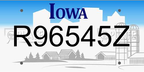 R96545Z Iowa License Plate
