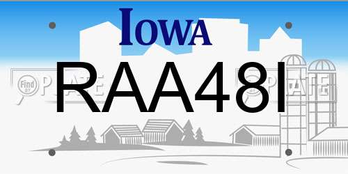 RAA48I Iowa License Plate