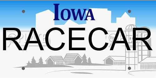 RACECAR Iowa License Plate
