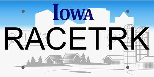 RACETRK Iowa License Plate