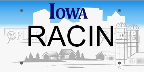 RACIN Iowa License Plate