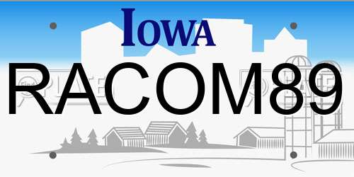 RACOM89 Iowa License Plate