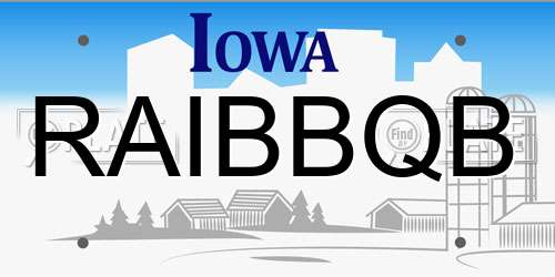 RAIBBQB Iowa License Plate