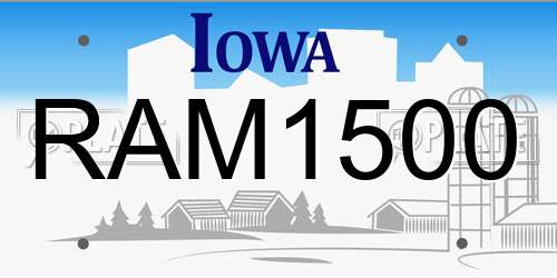 RAM1500 Iowa License Plate