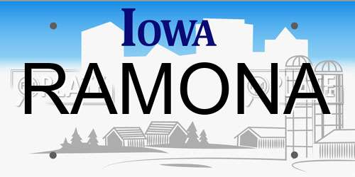RAMONA Iowa License Plate