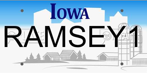 RAMSEY1 Iowa License Plate