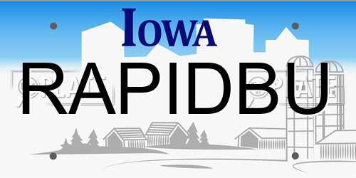 RAPIDBU Iowa License Plate